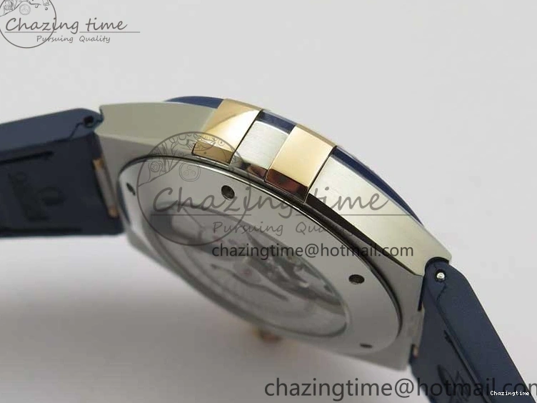 0409 Chic Constellation 131.33.41.21.03.001 SS RG TW Best Edition Blue Dial On Gummy Strap A 7872